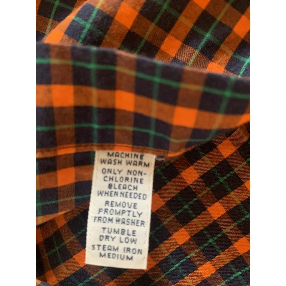 Ralph Lauren Polo Mens Button Down‎ Shirt Blake Large Orange Plaid